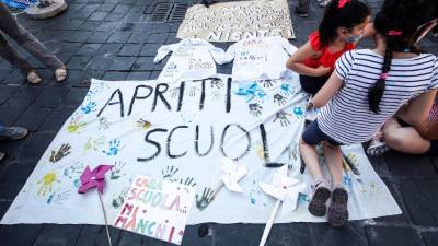 Utrinek z enega izmed protestov (ANSA)