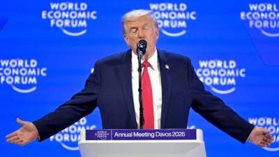 Ameriški predsednik Trump na Svetovnem gospodarskem forumu v Davosu (ANSA)