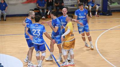 Odbojkarji Soče SloVolley na današnji tekmi (FOTODAMJ@N)