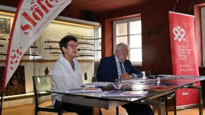 Predsednica ZSKD Živka Persi z odbornikom za kulturo Občine Trst Giorgiom Rossijem (FOTODAMJ@N)