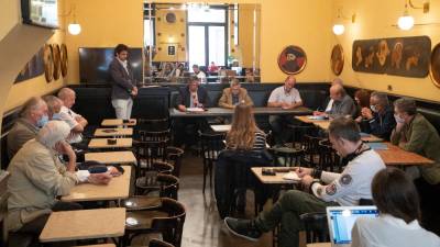 Srečanje med ZZB NOB in VZPI-ANPI se je zaključilo s tiskovno konferenco v kavarni San Marco (FOTODAMJ@N)