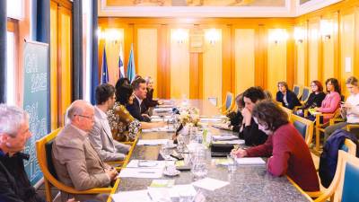 Udeleženci včerajšnje novinarske konference (ANA ROJC)