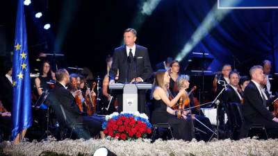 Borut Pahor med nagovorom na proslavi ob 30-letnici samostojnosti (TWITTER)