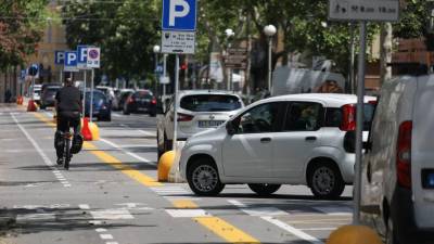 Kolesarska steza v sklopu nove ureditve na Korzu Italia (BUMBACA)