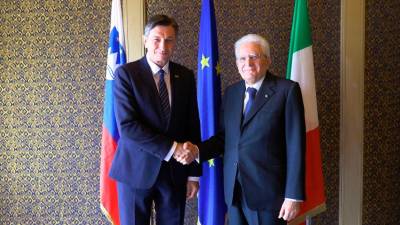 Borut Pahor in Sergio Mattarella v Jeruzalemu (FOTO URAD PREDSEDNIKA RS)