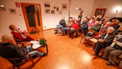 Prof. Neva Budal v domu Andreja Budala, z njo se je pogovarjal Vlado Klemše (TIBALDI)