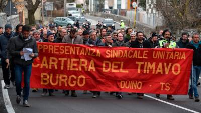Delavci štivanske papirnice Burgo so prejšnji teden stavkali (FOTODAMJ@N)