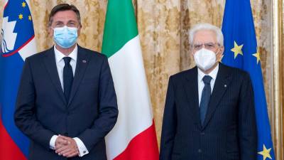 Predsednika Borut Pahor in Sergio Mattarella (KVIRINAL)