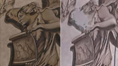 Obraz keruba je 83-letni zakristan in amaterski dekorator enostavno prekril s štukom (ANSA)