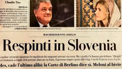 Prva stran današnjega dnevnika La Repubblica