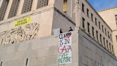 Podpora Palestincem na tržaški univerzi (INSTAGRAM/LINKTRIESTE)