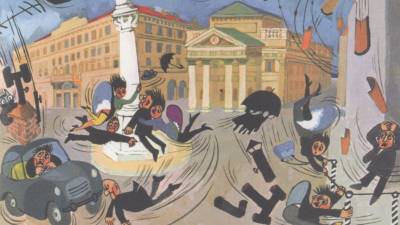 Eden od prizorov iz nove dvojezične knjige o burji, ki jo je napisal Rino Lombardi