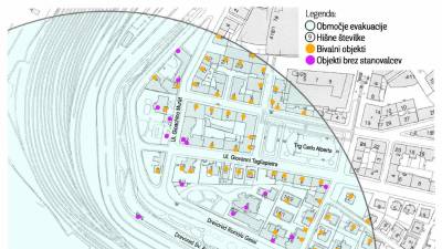 Območje v sinjem bodo v soboto zjutraj evakuirali