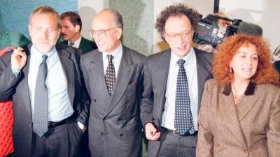 Od leve sodniki Francesco Greco, Francesco Saverio Borrelli, Gherardo Colombo in Ilda Bocassini (ANSA)
