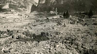Razdejanje po tragediji v Vajontu leta 1963 (ANSA)