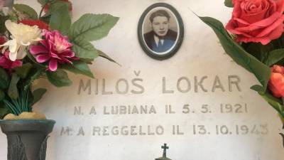Grob Miloša Lokarna na pokopališč v Reggellu
