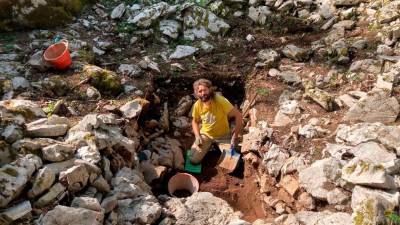 Tomaž Fabec med izkopavanjem (OSEBNI ARHIV)