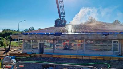 Zagorelo je v nekdanji stavbi policije (ZGRS SEŽANA)