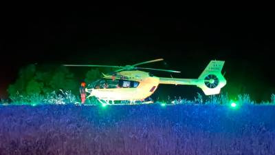 Na kraj je priletel reševalni helikopter službe 118