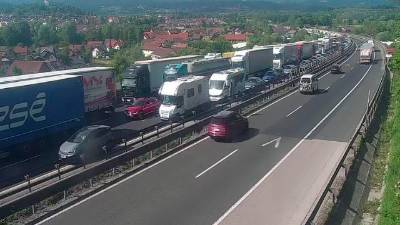 Viadukt Verd proti Ljubljani ob 16.23, kmalu po ponovnem odprtju (SPLETNA KAMERA DARS)