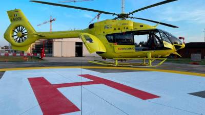 Z reševalnim helikopterjem so kolesarja prepeljali v videmsko bolnišnico (ARHIV)