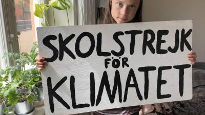 Greta Thungerb je začetnica šolskega gibanja za podnebne spremembe (ANSA/TWITTER)