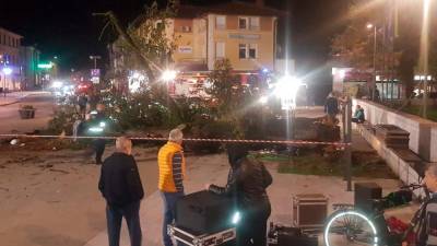 Med martinovanjem na Trgu Ivana Roba je drevo hudo poškodovalo 73-letno žensko, ki je nato v bolnišnici umrla