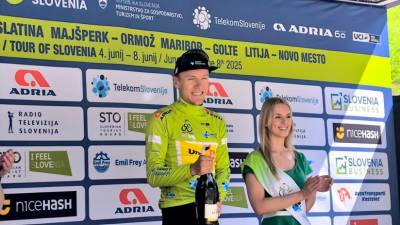 Ukrajinec Carenko na zmagovalnem odru (TONI GRUDEN/X)