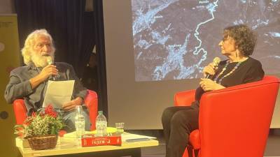 Marco Puppini in Alessandra Kersevan na predstavitvi knjige v Ronkah