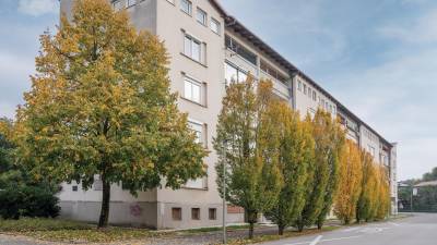 Južno pročelje Ravnikarjevih blokov (©ZRC SAZU, foto Andrej Furlan)