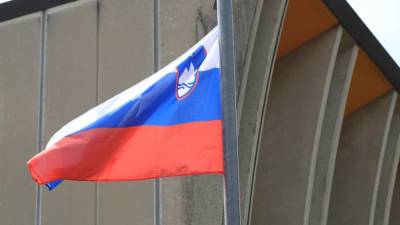 Slovenska zastava pred višješolskim centrom v Gorici (BUMBACA)