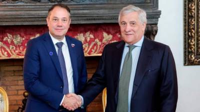 Matej Arčon in Antonio Tajani (MINISTRSTVO ZA ZUNANJE ZADEVE REPUBLIKE ITALIJE)