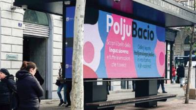 Logotip projekta se je pojavil tudi na tržaški tabli Luminosa