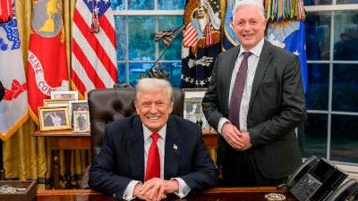 Donald Trump in Iztok Mirošič v sredo v Beli hiši