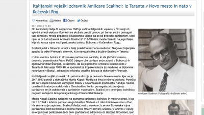 Članek v Dolenjskem listu (ZAJEM ZASLONA)