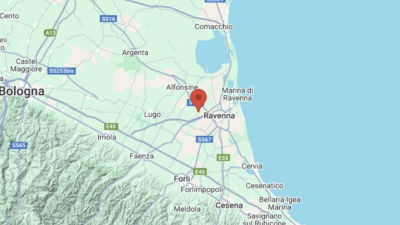 Območje potresa pri mestu Ravenna (OGS)