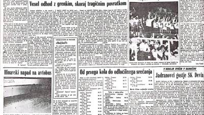 Stran iz Primorskega dnevnika, v kateri so poročali o napadu na avtobus Jadranovih navijačev