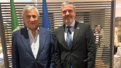 Antonio Tajani in Tone Kajzer (MZEZ)