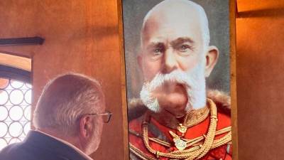 Župan Rodolfo Ziberna in cesar Franc Jožef (P.A.)