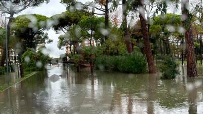 Današnje poplave v središču Gradeža (CIVILNA ZAŠČITA)