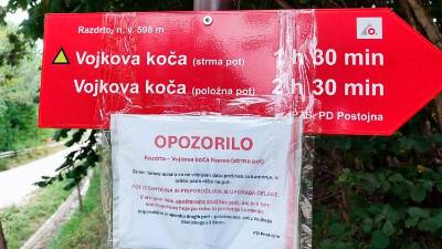 Opozorilo pred vzponom na Nanos (DARINKA VADNJAL/FACEBOOK)