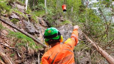 Prizorišče smrtne nesreče kolesarja (CNSAS FVG)