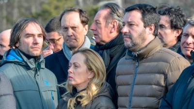 Matteo Salvini in Giorgia Meloni sta se slovesnosti na bazovskem šohtu udeležila že v preteklih letih (FOTODAMJ@N)