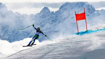 Ilka Štuhec na današnjem treningu (ANSA)