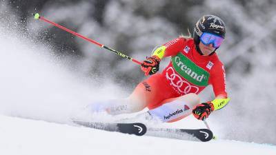 Lara Gut-Behrami na današnjem veleslalomu v Andori (ANSA)