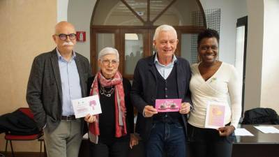 Z leve Aldo Iop, Silvana Romano, Michele Luise in Nicole Primozic v dvorani Dore Bassi (BUMBACA)