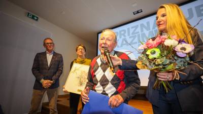 Božidar Tabaj po prejetju priznanja Kazimir Humar (TIBALDI)