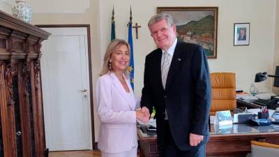 Goriška prefektinja Ester Fedullo in generalni konzul Republike Slovenije v Trstu Tomaž Kunstelj