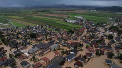 Poplavljena Občina Komenda pred tremi dnevi (FB OBČINA KOMENDA)