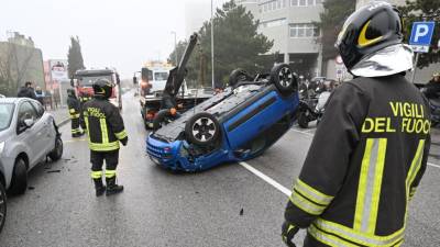 Prometna nesreča v Ulici Forlanini (FOTODAMJ@N)